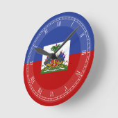 Klassische haitianische Flagge Runde Wanduhr (Winkel)