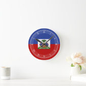 Klassische haitianische Flagge Runde Wanduhr (Zuhause)