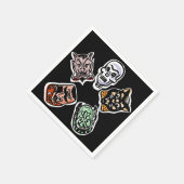 Klassische Halloween-Charaktere | Dunkel Serviette (Ecke)