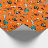 Klassische Halloween-Charaktere Geschenkpapier (Ecke)