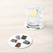 Klassische Halloween-Charaktere | Hell Runder Pappuntersetzer (Vor Ort)