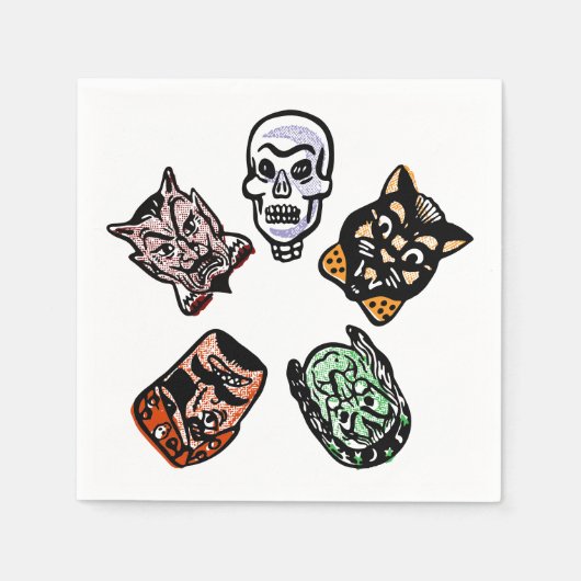 Klassische Halloween-Charaktere Serviette (Vorderseite)