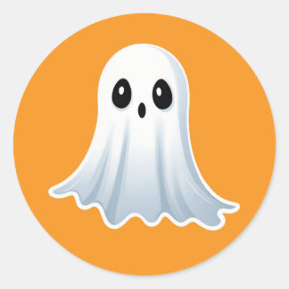 Klassische Halloween-Geist #2-Aufkleber Runder Aufkleber