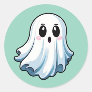 Klassische Halloween-Ghost-Sticker Runder Aufkleber