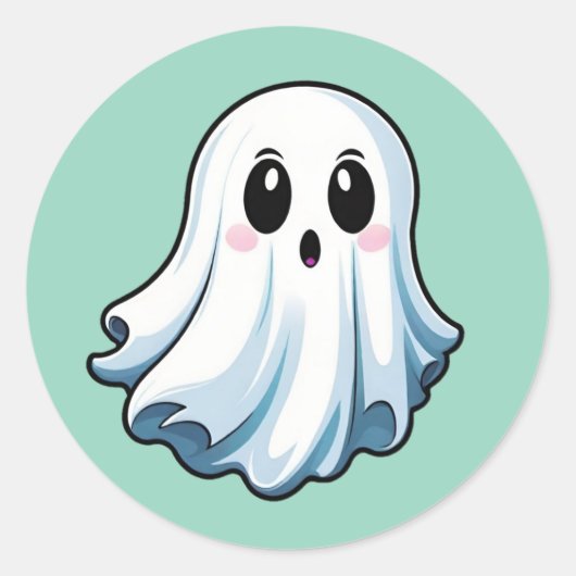 Klassische Halloween-Ghost-Sticker Runder Aufkleber (Vorderseite)