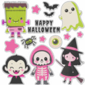 Klassische Halloween-Monster Spooky Niedlich Whims Aufkleber (Vorderseite)