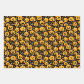 Klassische Halloween-Muster - Schwarz und Orange Geschenkpapier Set (Vorderseite)