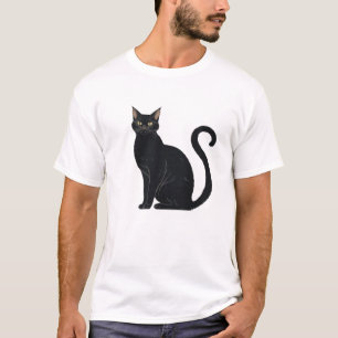 Klassische Halloween-Silhouette einer Katze mit ge T-Shirt
