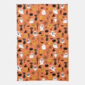 Klassische Halloween-Symbole Geschirrtuch (Vertikal)