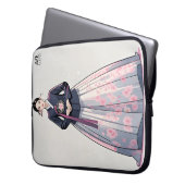 Klassische Hanbok-Frau mit Kirschblüten Laptopschutzhülle (Vorderseite Links)