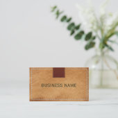 Klassische, handgeheftete Leder-Visitenkarten Visitenkarte (Stehend Vorderseite)