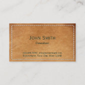 Klassische, handgeheftete Leder-Visitenkarten Visitenkarte (Rückseite)