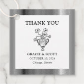 Klassische handgezogene Blumenstruppensehen Vielen Geschenkanhänger (Vorderseite)