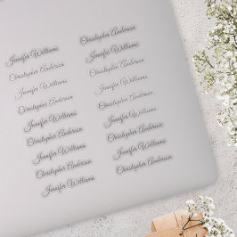 Klassische Handschrift 18 Gastnamen - Silber Aufkleber