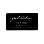 Klassische Handschrift Baby's First Christmas Adressaufkleber (Vorne)