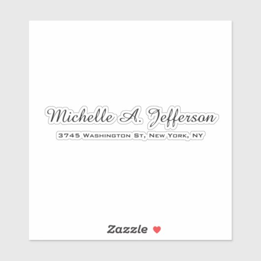 Klassische Handschrift Creative Trendy White Aufkleber (Blatt)