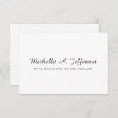 Klassische Handschrift Creative Trendy White Begleitkarte (Vorne/Hinten)