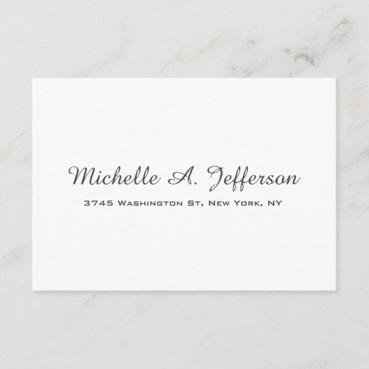 Klassische Handschrift Creative Trendy White Begleitkarte (Vorderseite)