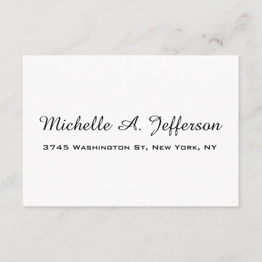 Klassische Handschrift Creative Trendy White Begleitkarte (Vorderseite)