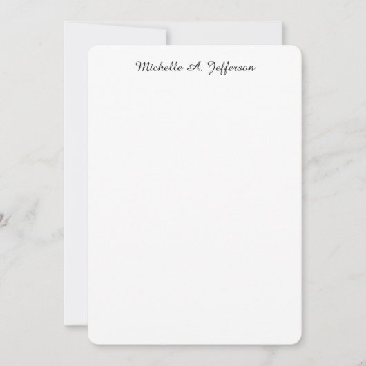 Klassische Handschrift Creative Trendy White Mitteilungskarte (Vorderseite)