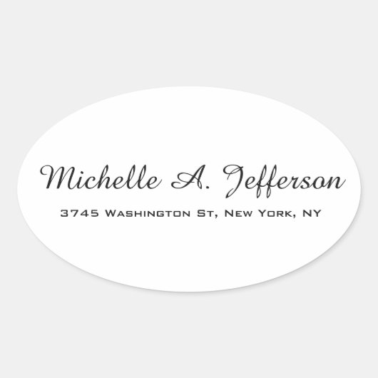 Klassische Handschrift Creative Trendy White Ovaler Aufkleber (Vorderseite)