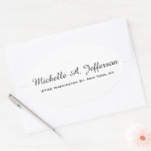 Klassische Handschrift Creative Trendy White Ovaler Aufkleber (Umschlag)