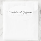 Klassische Handschrift Creative Trendy White Ovaler Aufkleber (Tasche)