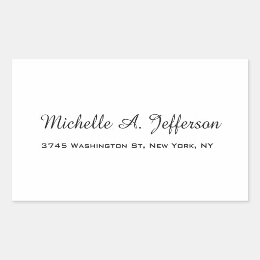 Klassische Handschrift Creative Trendy White Rechteckiger Aufkleber (Vorderseite)