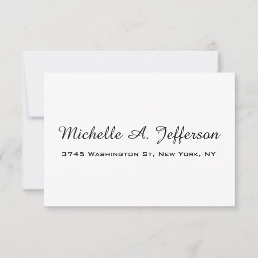 Klassische Handschrift Creative Trendy White RSVP Karte (Vorderseite)