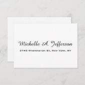 Klassische Handschrift Creative Trendy White RSVP Karte (Vorne/Hinten)
