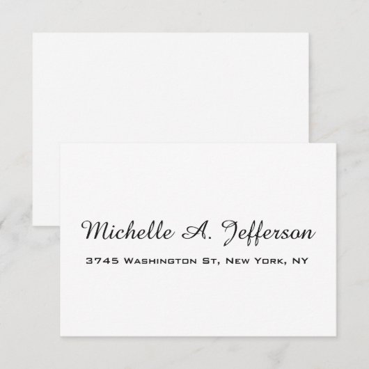 Klassische Handschrift Creative Trendy White RSVP Karte (Vorne/Hinten)