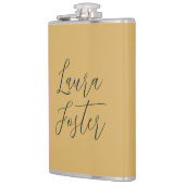 Klassische Handschrift Eleganname Gold Farbe Flachmann (Links)