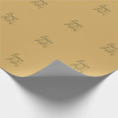 Klassische Handschrift Eleganname Gold Farbe Geschenkpapier (Ecke)
