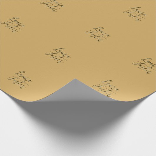 Klassische Handschrift Eleganname Gold Farbe Geschenkpapier (Ecke)