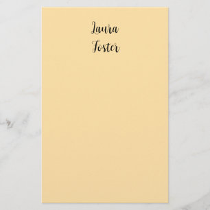 Klassische Handschrift Eleganter Name Beige Farbe Briefpapier