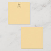Klassische Handschrift Elegantname Beige Farbe Mitteilungskarte (Vorne/Hinten)