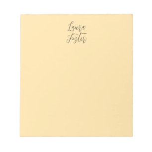 Klassische Handschrift Elegantname Beige Farbe Notizblock