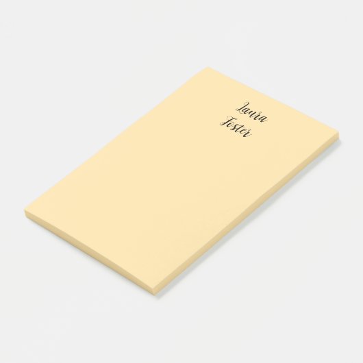 Klassische Handschrift Elegantname Beige Farbe Post-it Klebezettel (angewinkelt)