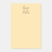 Klassische Handschrift Elegantname Beige Farbe Post-it Klebezettel (Vorderseite)