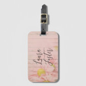 Klassische Handschrift Elegantname Rose Gold Gepäckanhänger (Vorderseite Vertikal)