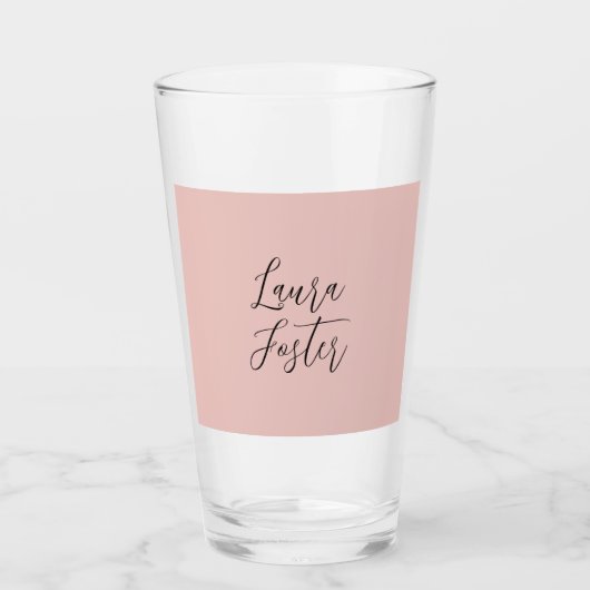 Klassische Handschrift Elegantname Rose Gold Glas (Vorderseite)
