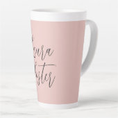 Klassische Handschrift Elegantname Rose Gold Milchtasse (Rechte Ecke)