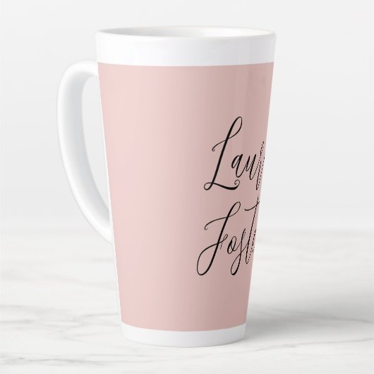Klassische Handschrift Elegantname Rose Gold Milchtasse (Linke Ecke)