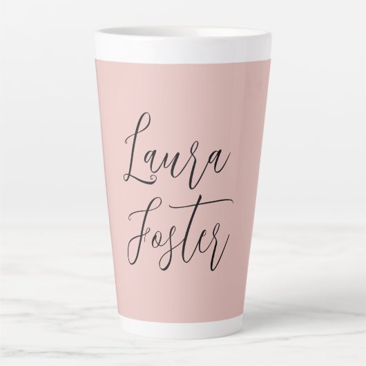 Klassische Handschrift Elegantname Rose Gold Milchtasse (Vorderseite)