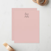 Klassische Handschrift Elegantname Rose Gold Mitteilungskarte (Vorderseite/Rückseite Beispiel)