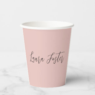 Klassische Handschrift Elegantname Rose Gold Pappbecher