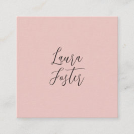 Klassische Handschrift Elegantname Rose Gold Quadratische Visitenkarte