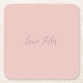 Klassische Handschrift Elegantname Rose Gold Rechteckiger Pappuntersetzer (Vorderseite)