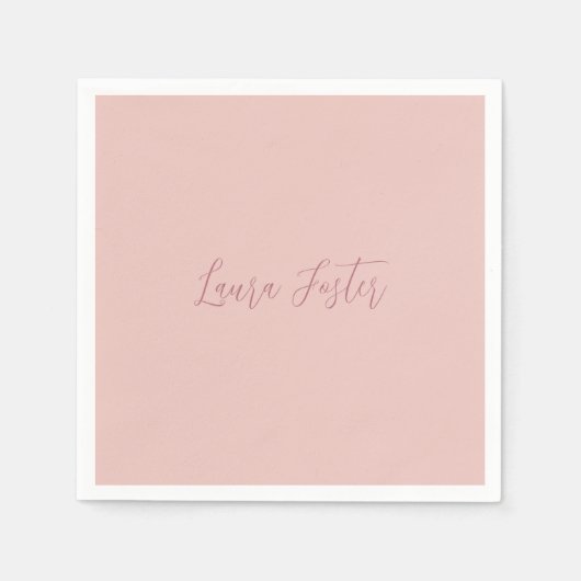 Klassische Handschrift Elegantname Rose Gold Serviette (Vorderseite)