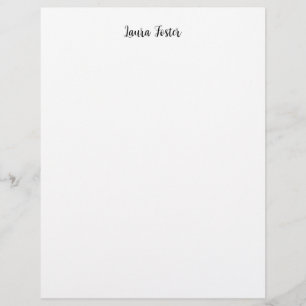 Klassische Handschrift Elegantname Schwarz-weiß Briefbogen